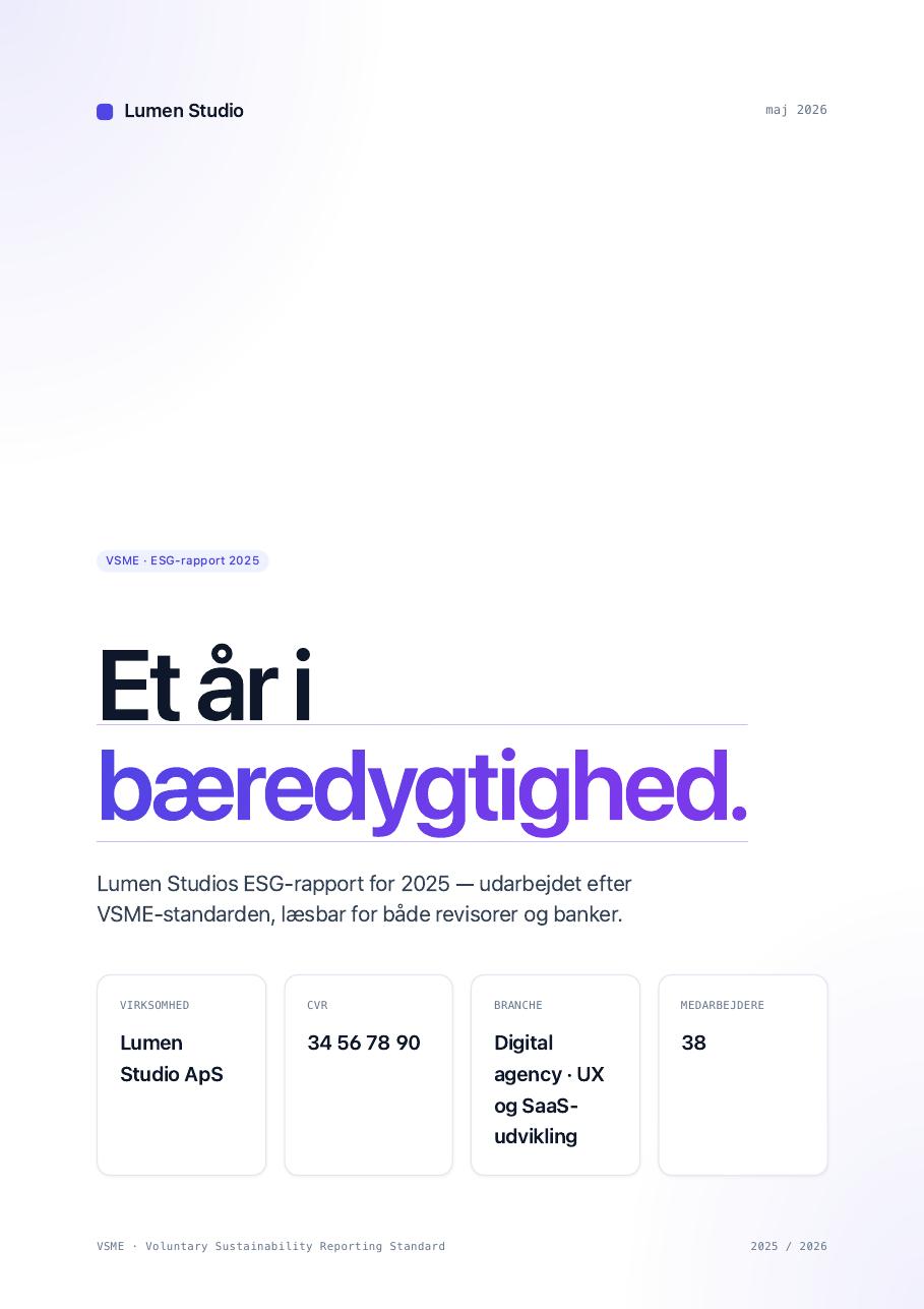 Eksempel på rapport i moderne-stil - lys, minimal sans-serif.